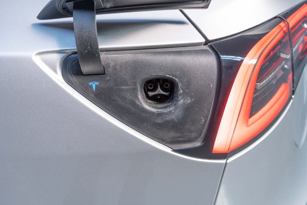 Superficial crack in plastic charge port surround